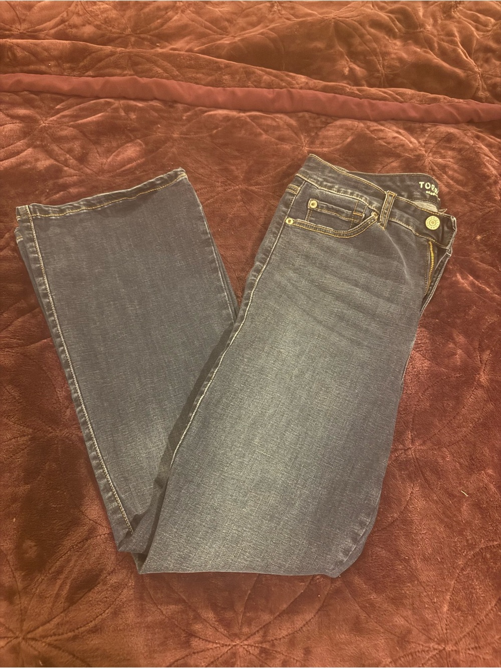 torrid Dark Blue Boot Jeans with Contrast Stitching